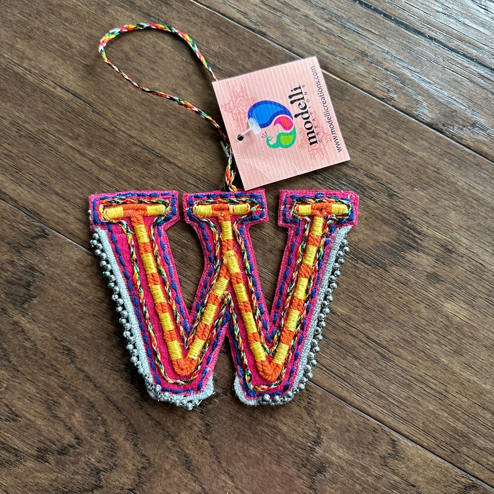 Only 2 left! Felt Letter W Ornament /Present Topper